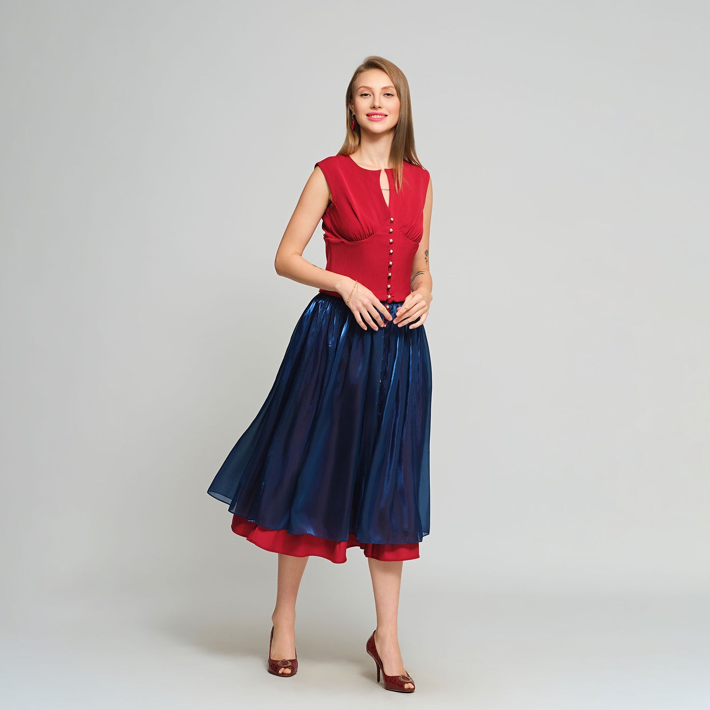Nova Convertible & Reversible Corset Dress - Red