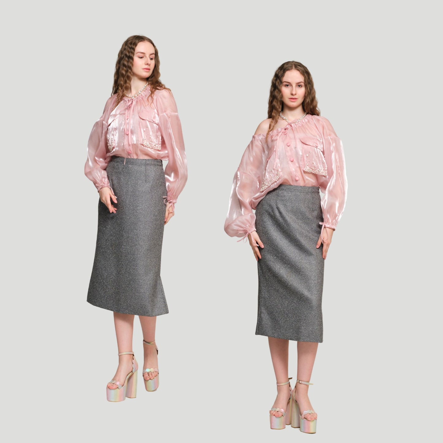 Alida Convertible Top - Pink Organza