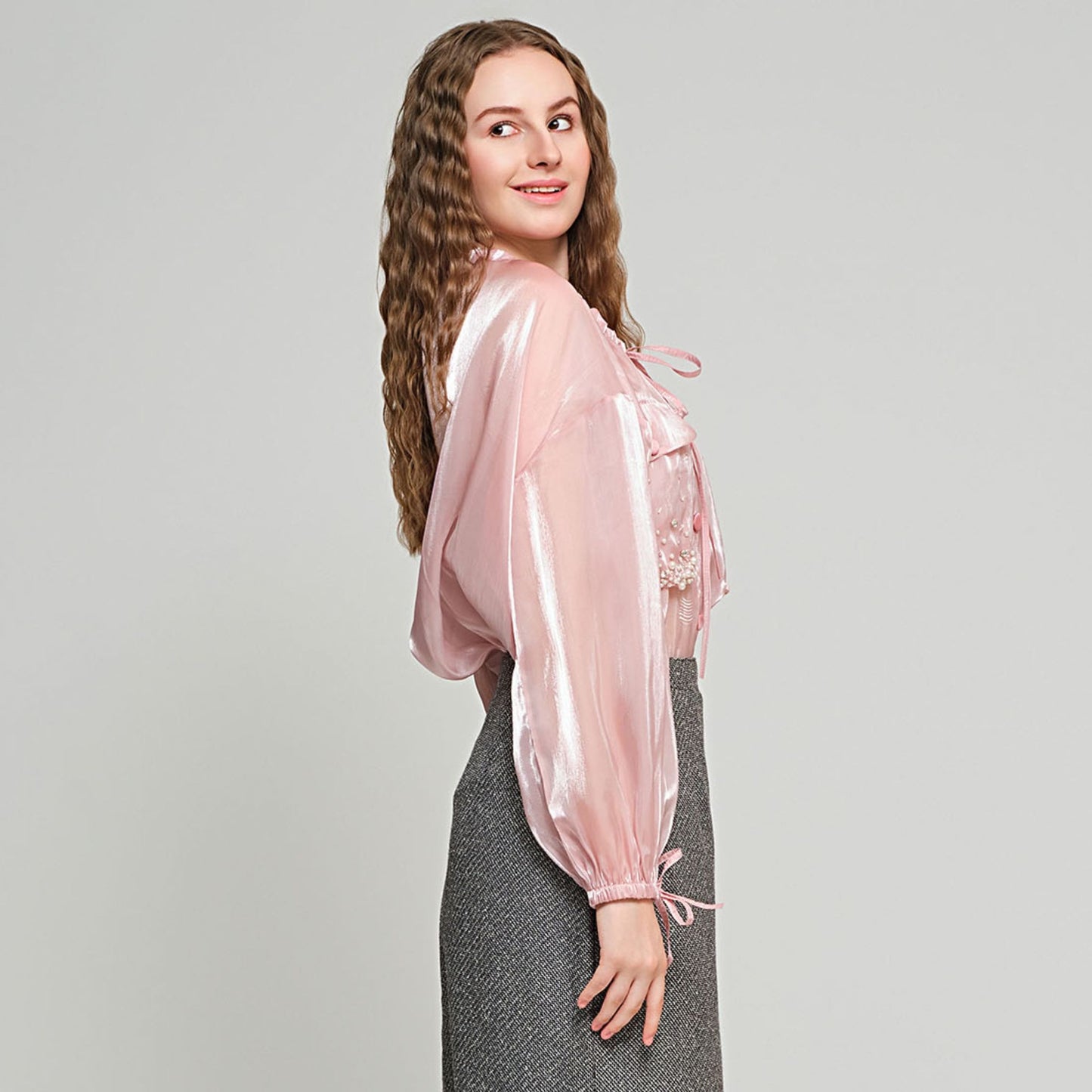 Alida Convertible Top - Pink Organza