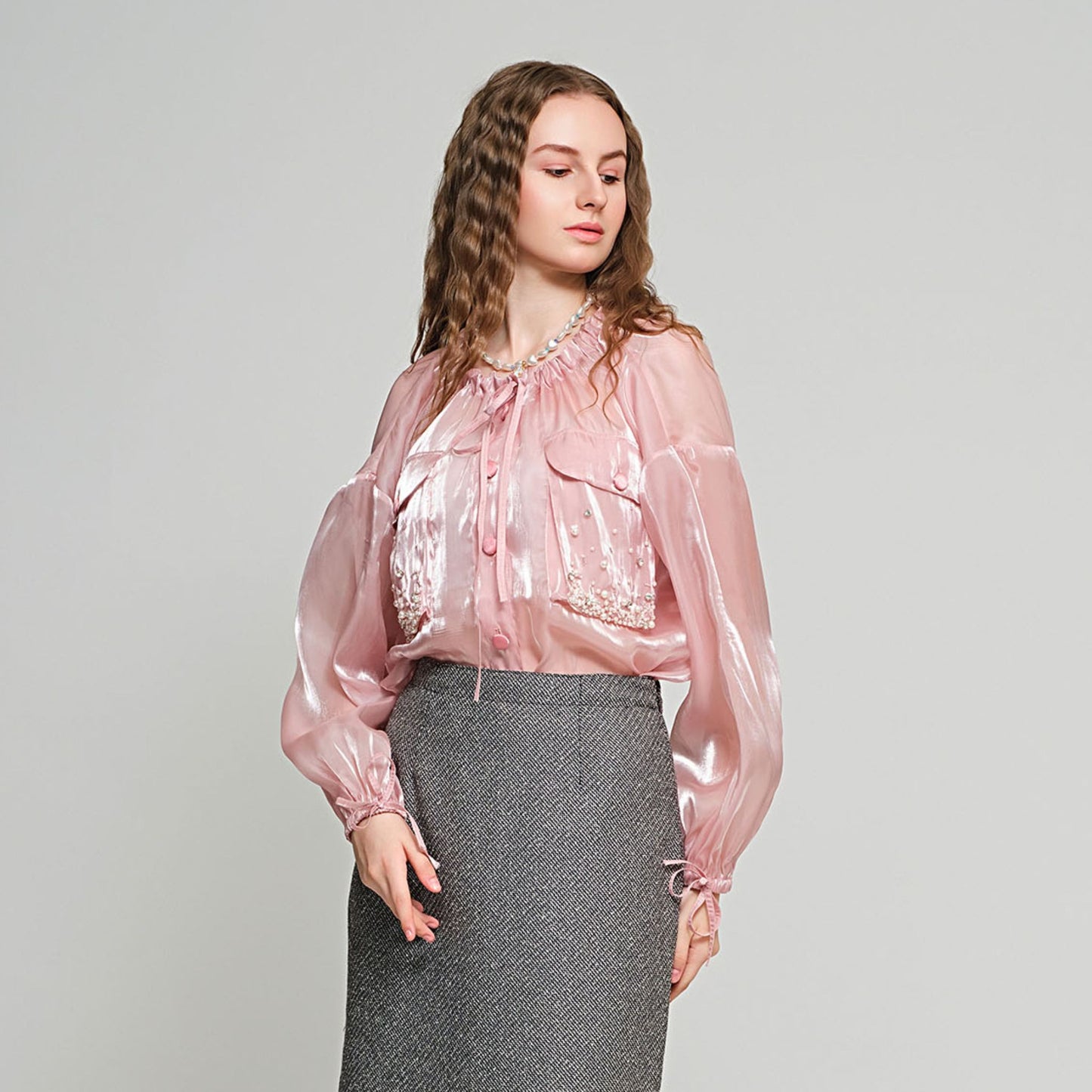 Alida Convertible Top - Pink Organza