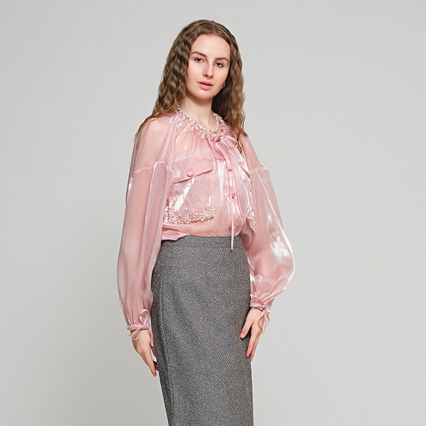 Alida Convertible Top - Pink Organza