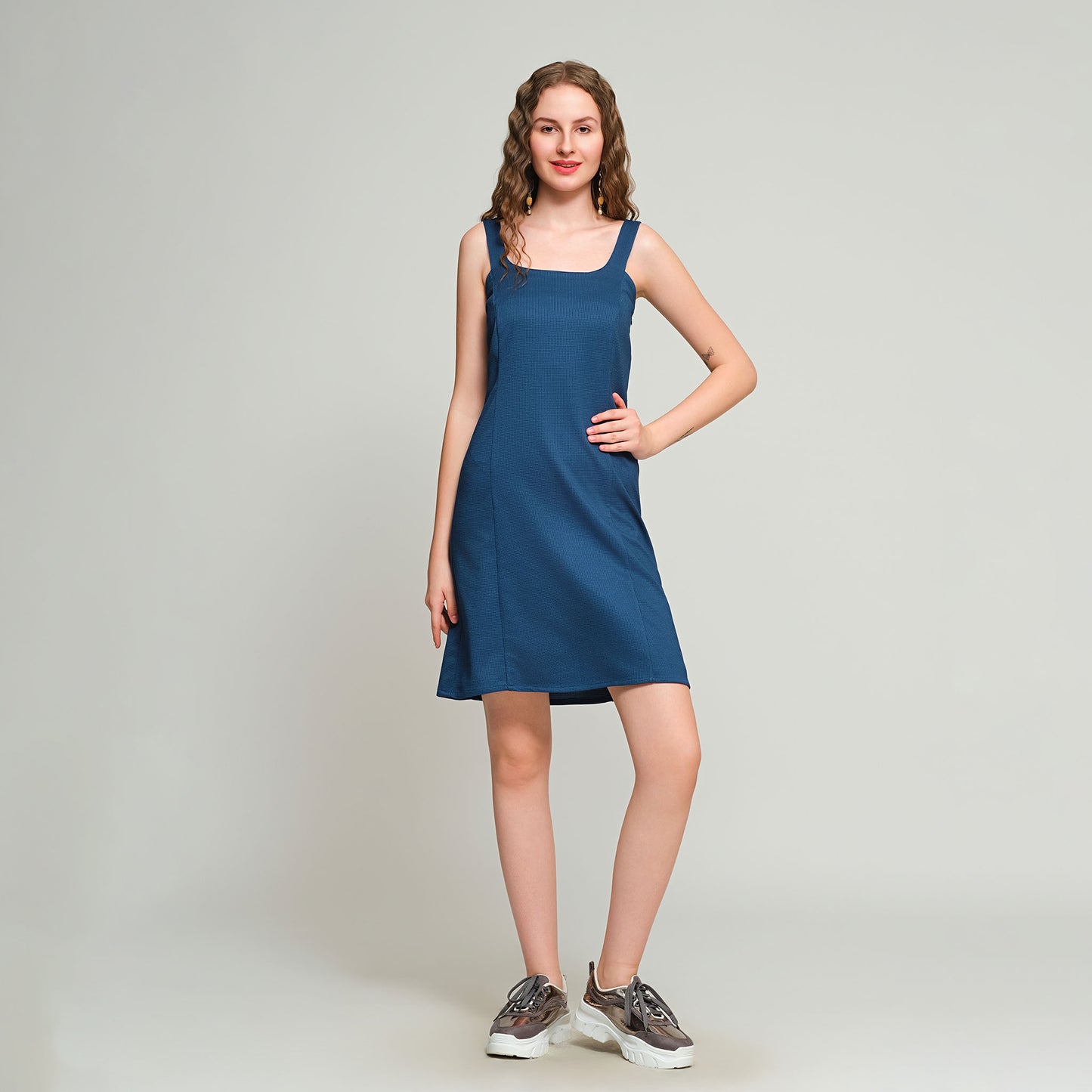 Eva Short Dress - Blue