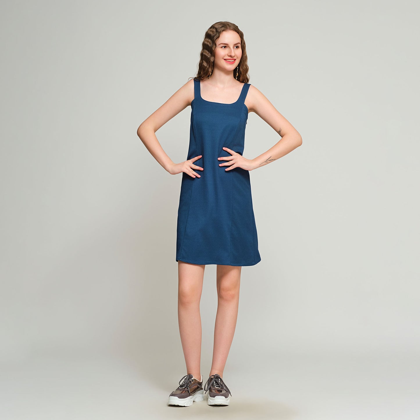 Eva Short Dress - Blue