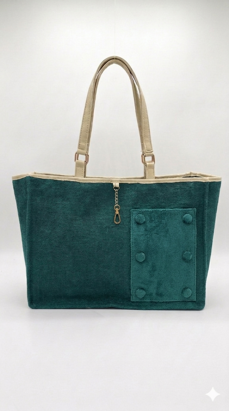 Dark Turquoise Switch Tote - Reversible & Convertible Tote Bag